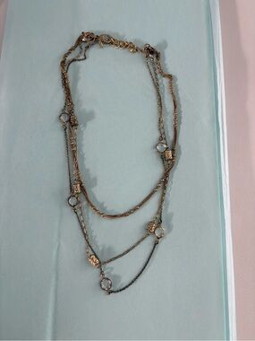 Lia Sophia Gold-Tone Multi-Strand Necklace with Clear Stone Accents